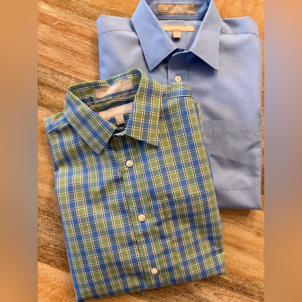 Nordstrom SmartCare Boys Wrinkle Free Dress Shirts, Size 12